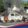 Motor Terseret Usai Tabrakan, Warga Mengamuk dan Bakar Hilux di Dompu